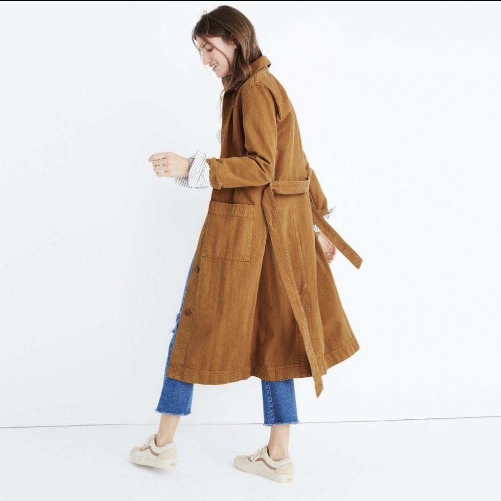 Madewell Brown/Tan Belted Duster Jacket Sz L